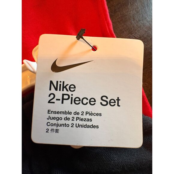 Nike Boys Two-Piece Set Red Long-Sleeve Shirt & Blue Pants Logo Swoosh - Picture 9 of 10